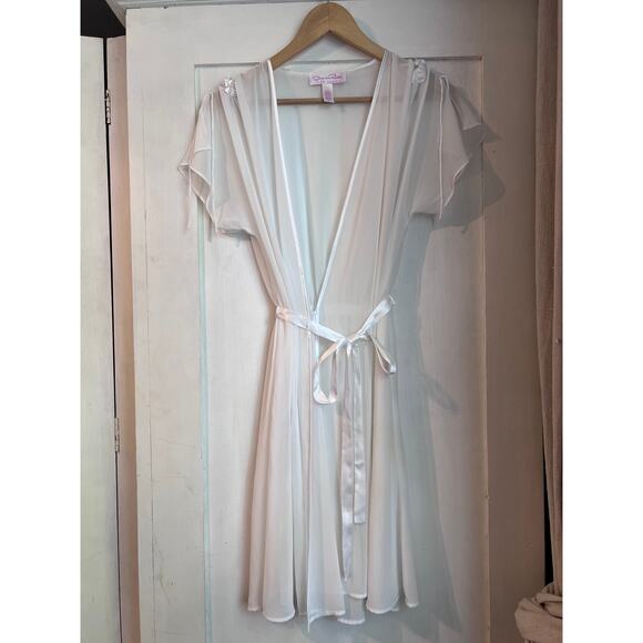 VTG Oscar de la Renta Pink Label White Sheer Robe - Picture 7 of 7